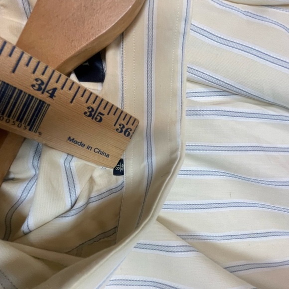 Canali Shirt Mens  Striped Button Up Preppy Casual Italy 46 / 18 Multi Color - Picture 9 of 10